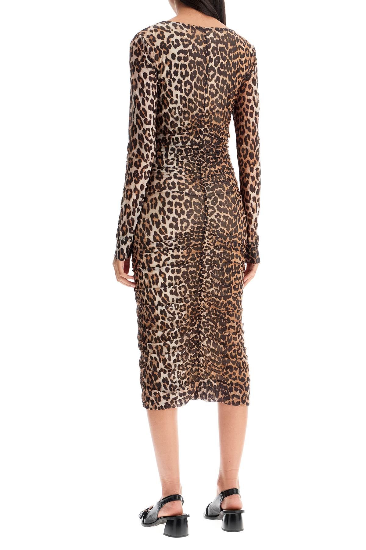 Ganni 'animal print midi dress in mesh - VivaceVenus