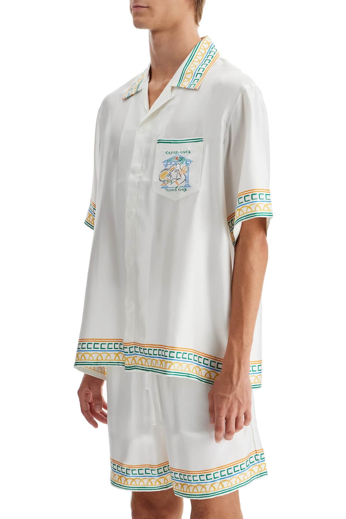 Casablanca silk crayon temple tennis club shirt - VivaceVenus