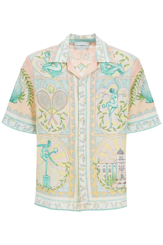 Casablanca short-sleeved linen shirt for men - VivaceVenus