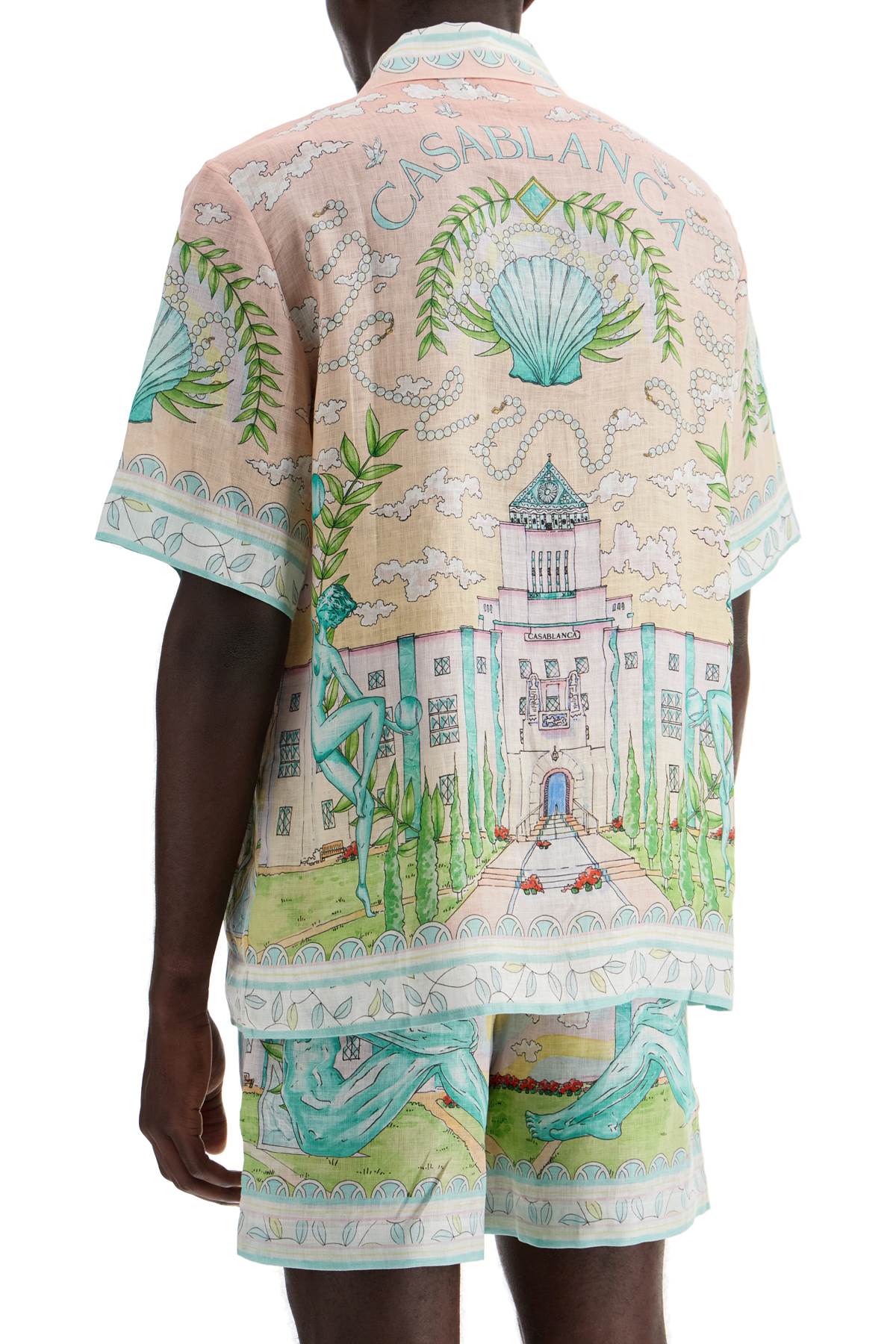 Casablanca short-sleeved linen shirt for men - VivaceVenus