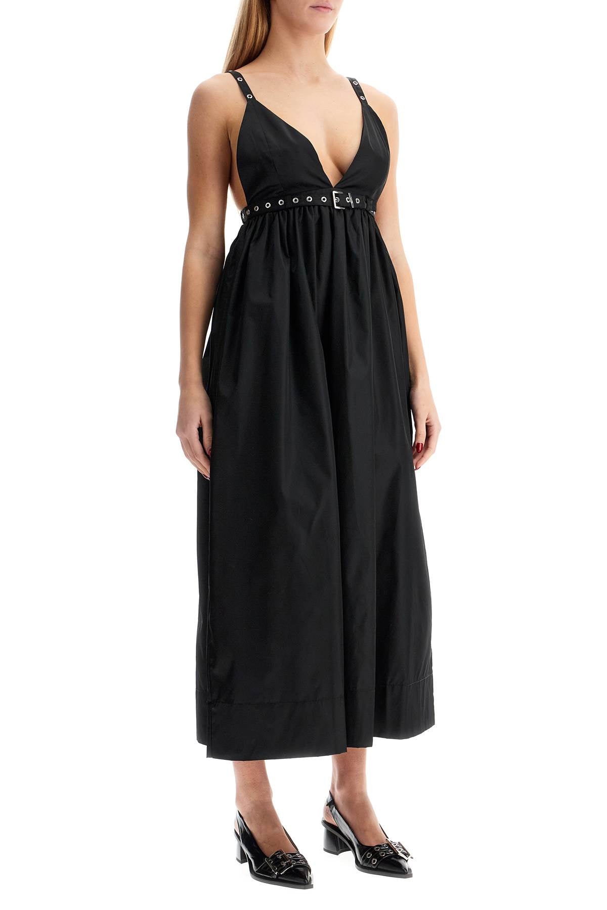 Ganni nylon midi dress in seven - VivaceVenus