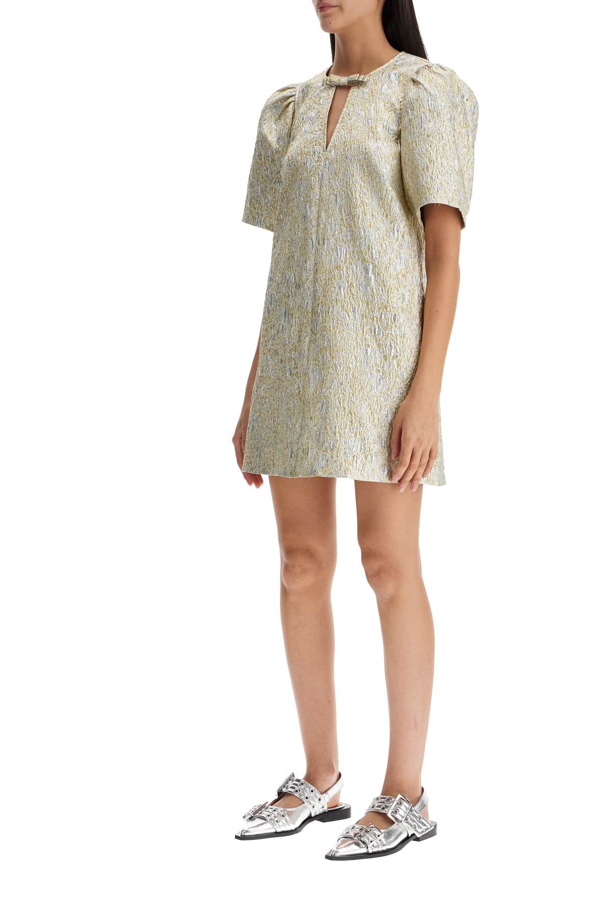 Ganni metallic cloque mini dress - VivaceVenus