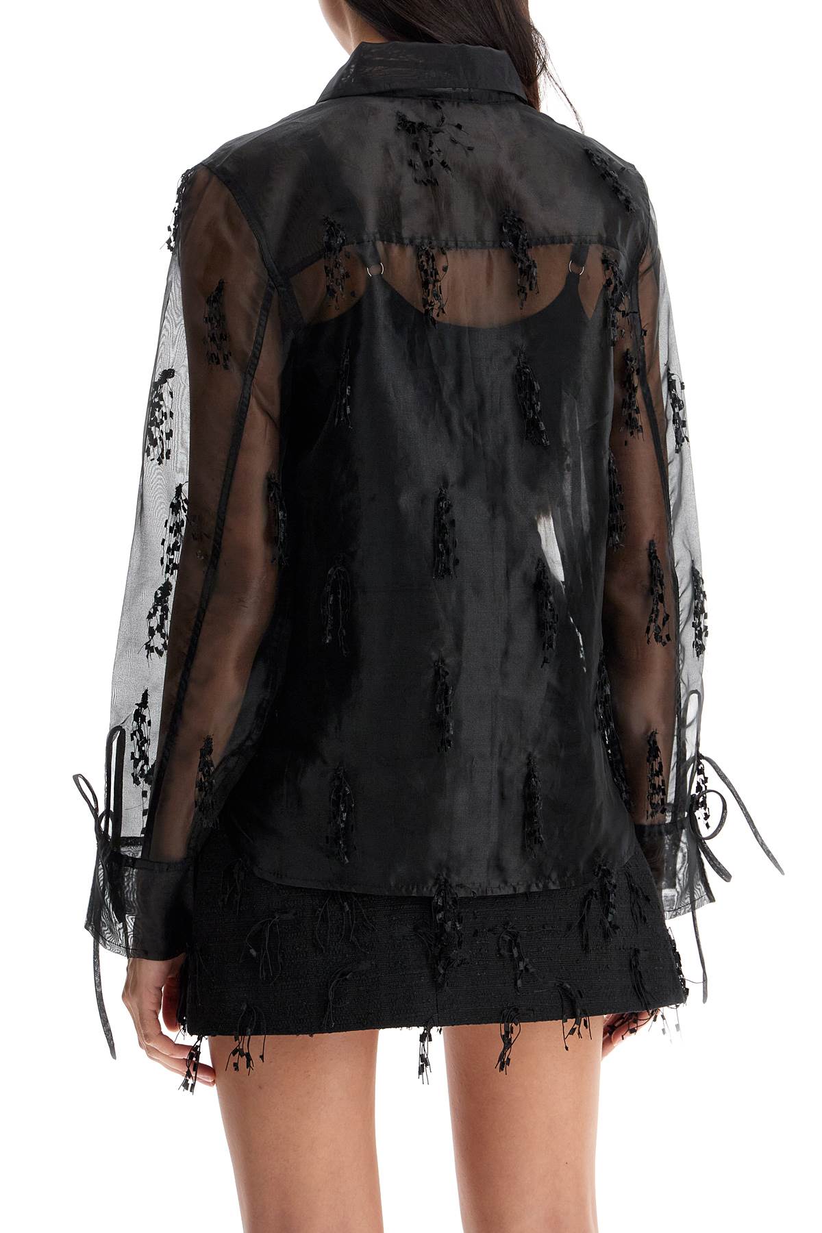 Ganni fringed organza shirt - VivaceVenus