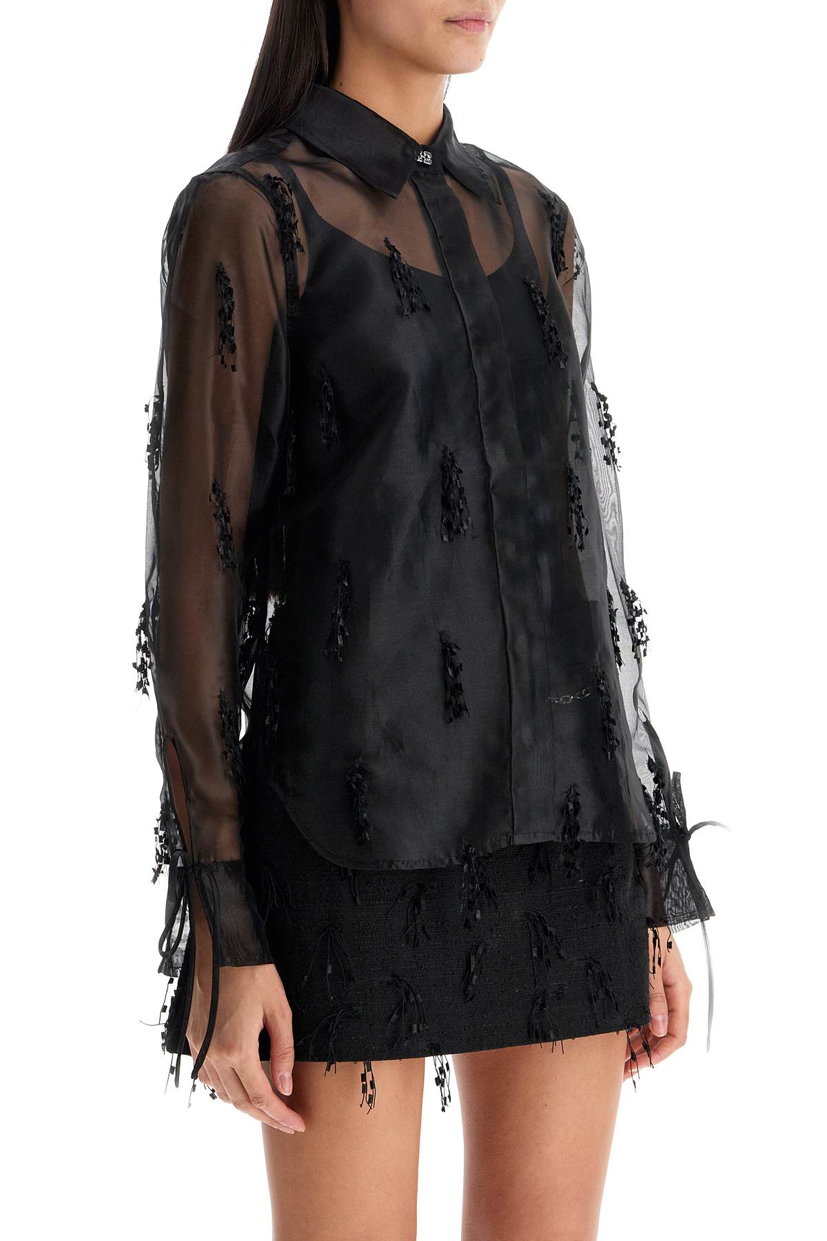 Ganni fringed organza shirt - VivaceVenus