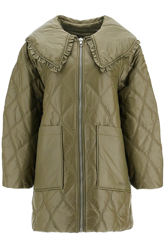 Ganni lightweight down jacket with oversized collar - VivaceVenus