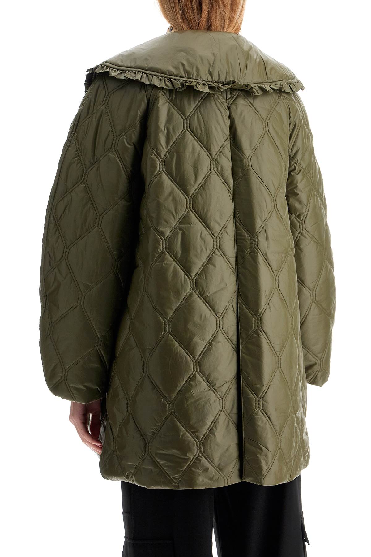 Ganni lightweight down jacket with oversized collar - VivaceVenus