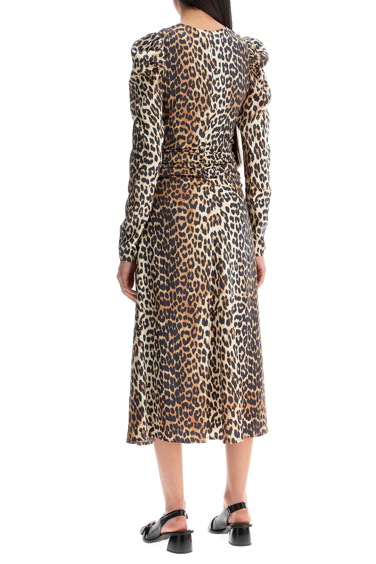 Ganni "animal print satin midi dress" - VivaceVenus