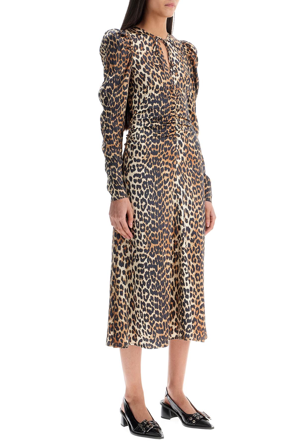 Ganni "animal print satin midi dress" - VivaceVenus