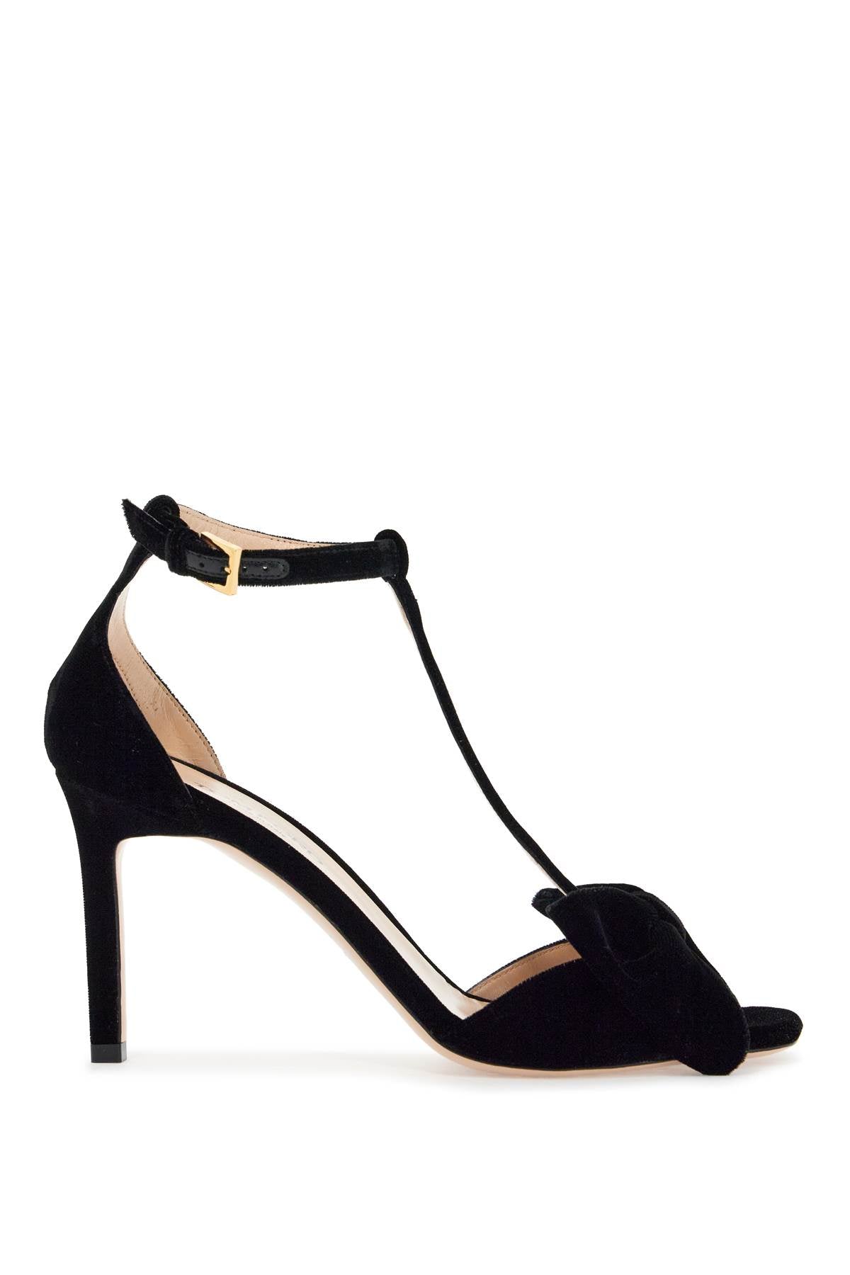 Tom Ford black medium heeled viscose sandals with golden buckle - VivaceVenus