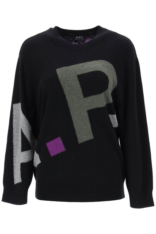 A.P.C. sweater in virgin wool with logo pattern