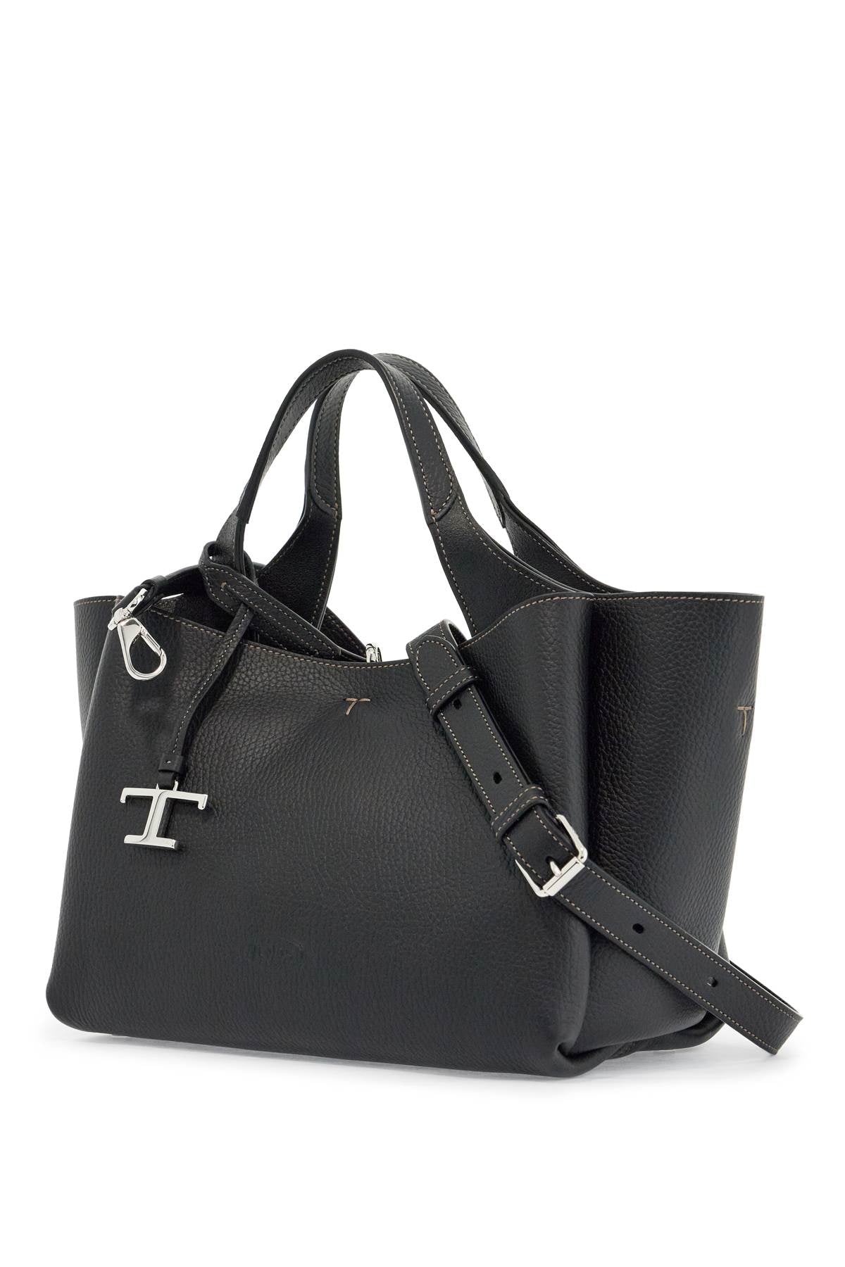 Tod'S mini black calfskin handbag with 2 handles and shoulder strap - VivaceVenus