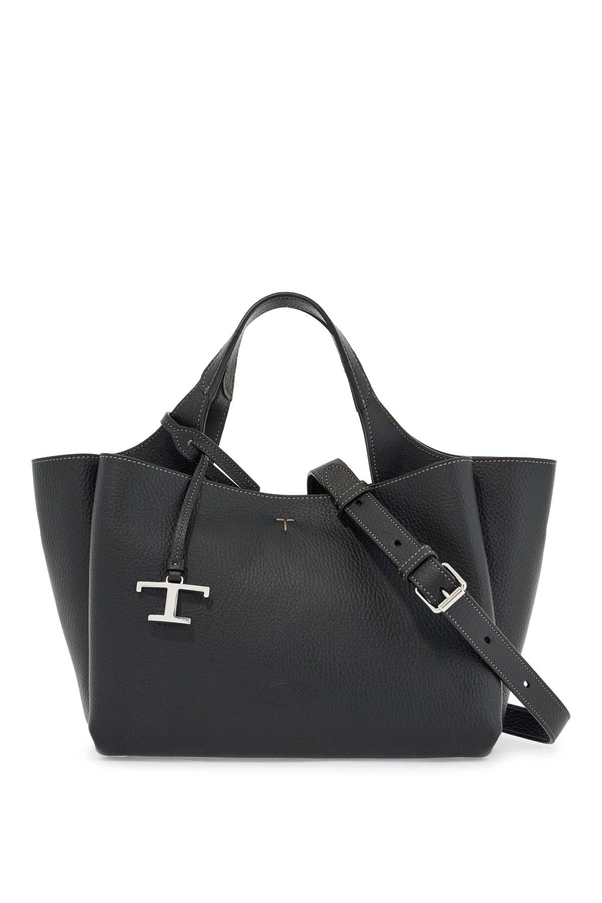 Tod'S mini black calfskin handbag with 2 handles and shoulder strap - VivaceVenus