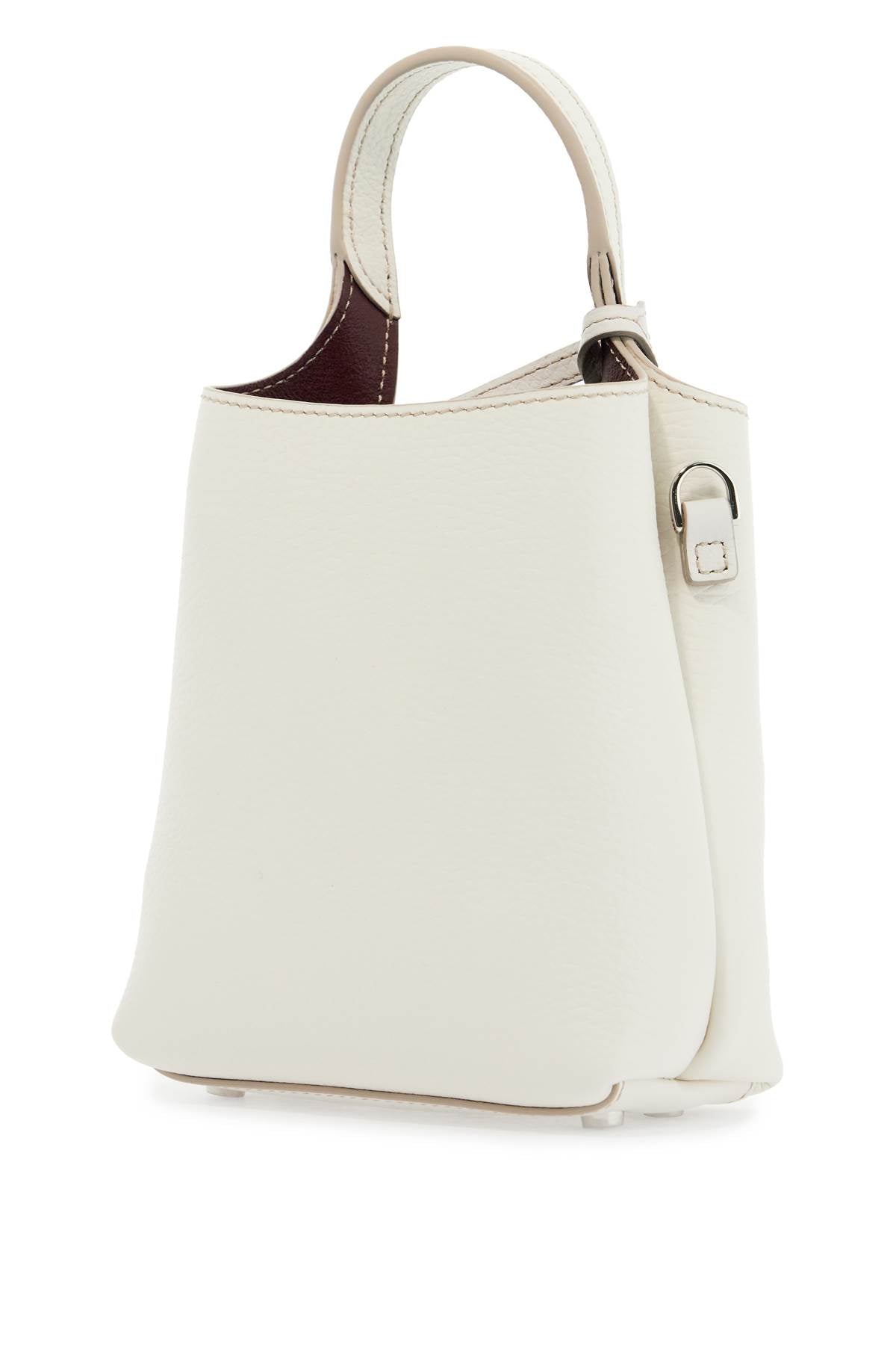 Tod'S white calf leather crossbody bag with burgundy details - VivaceVenus