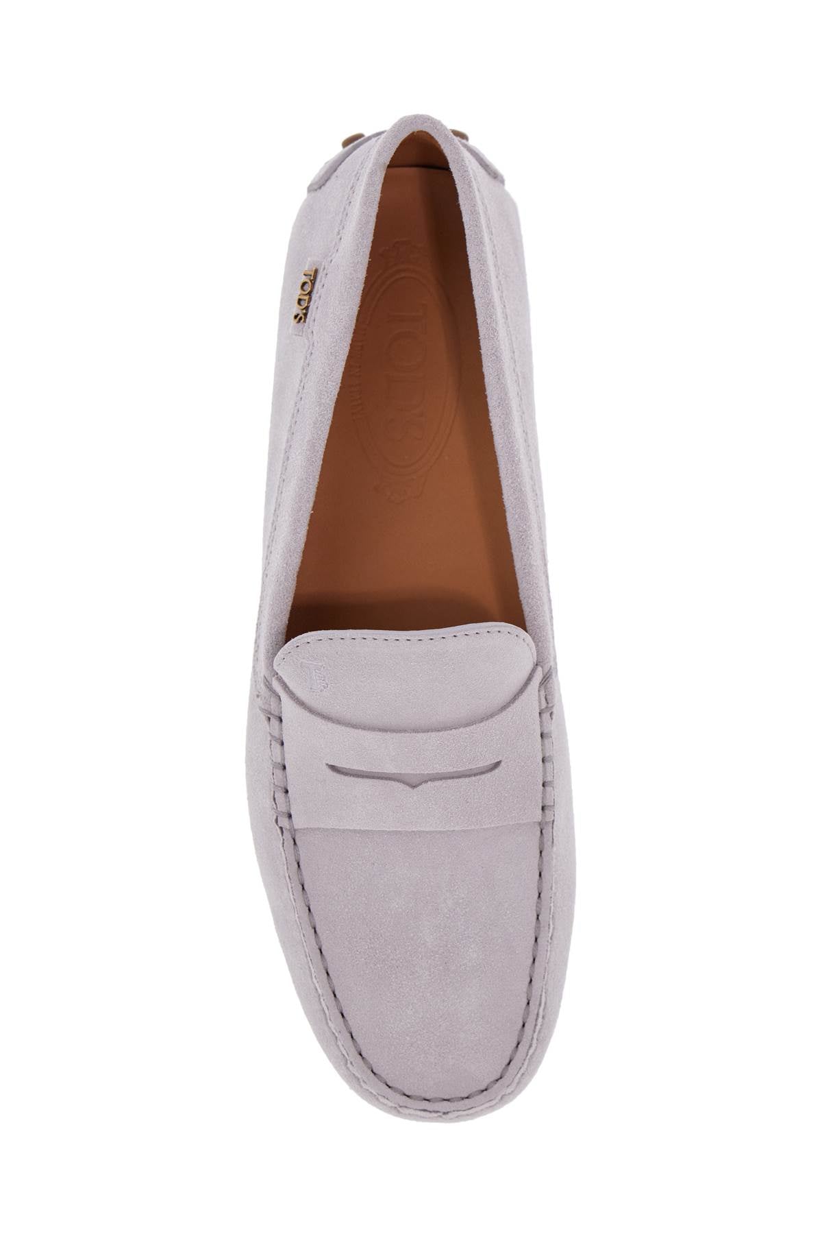 Tod'S light grey suede leather driving moccasin - VivaceVenus