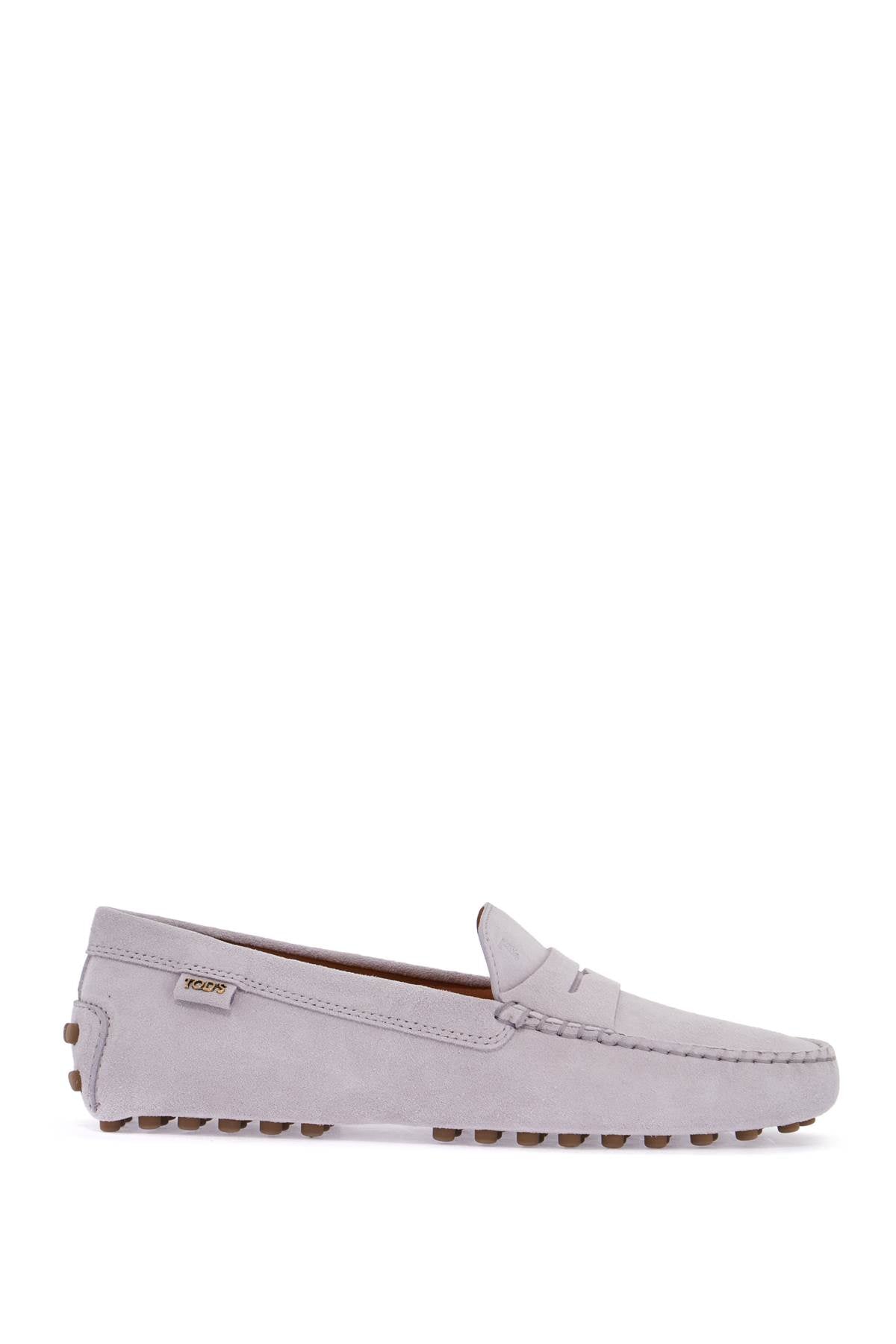 Tod'S light grey suede leather driving moccasin - VivaceVenus