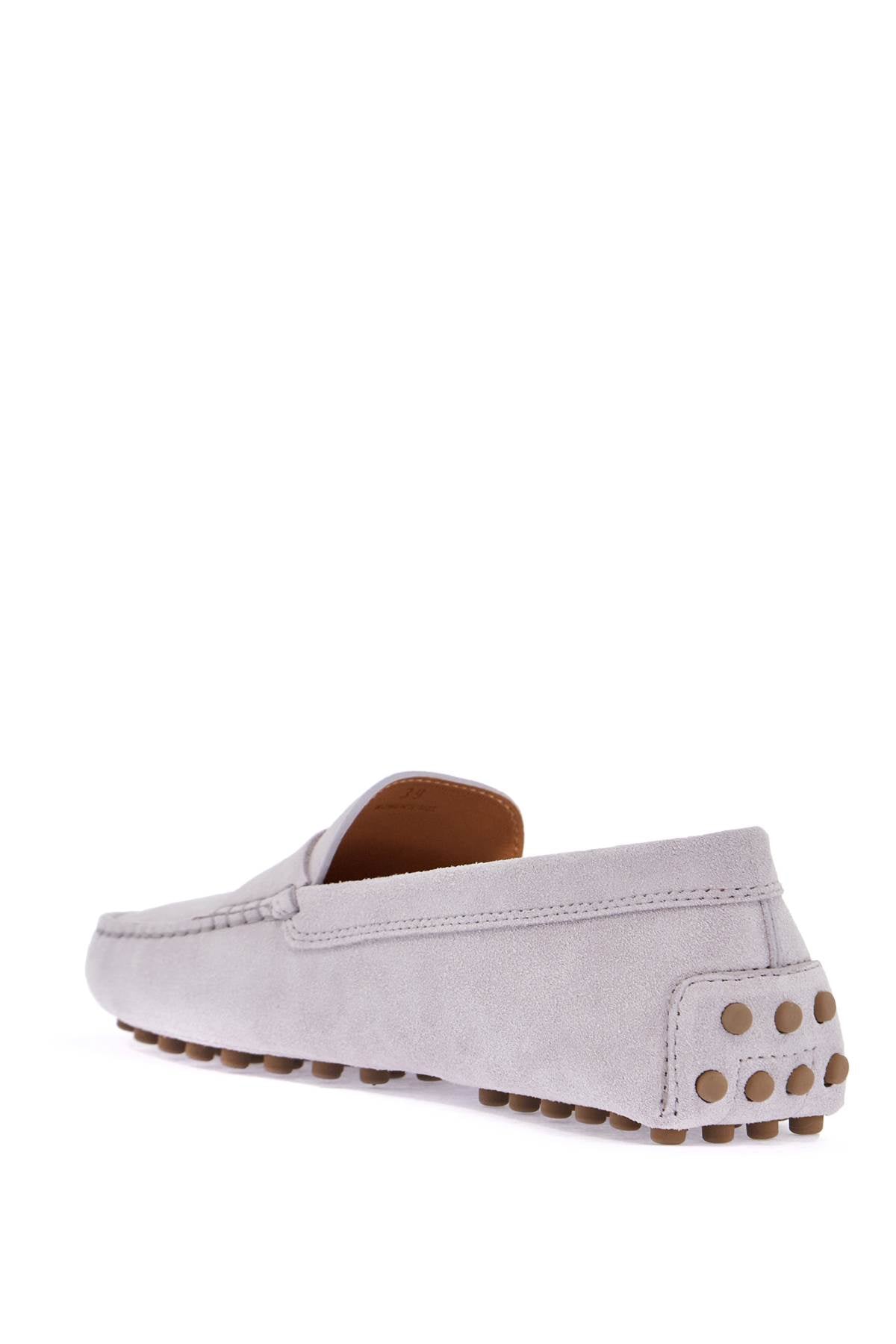 Tod'S light grey suede leather driving moccasin - VivaceVenus