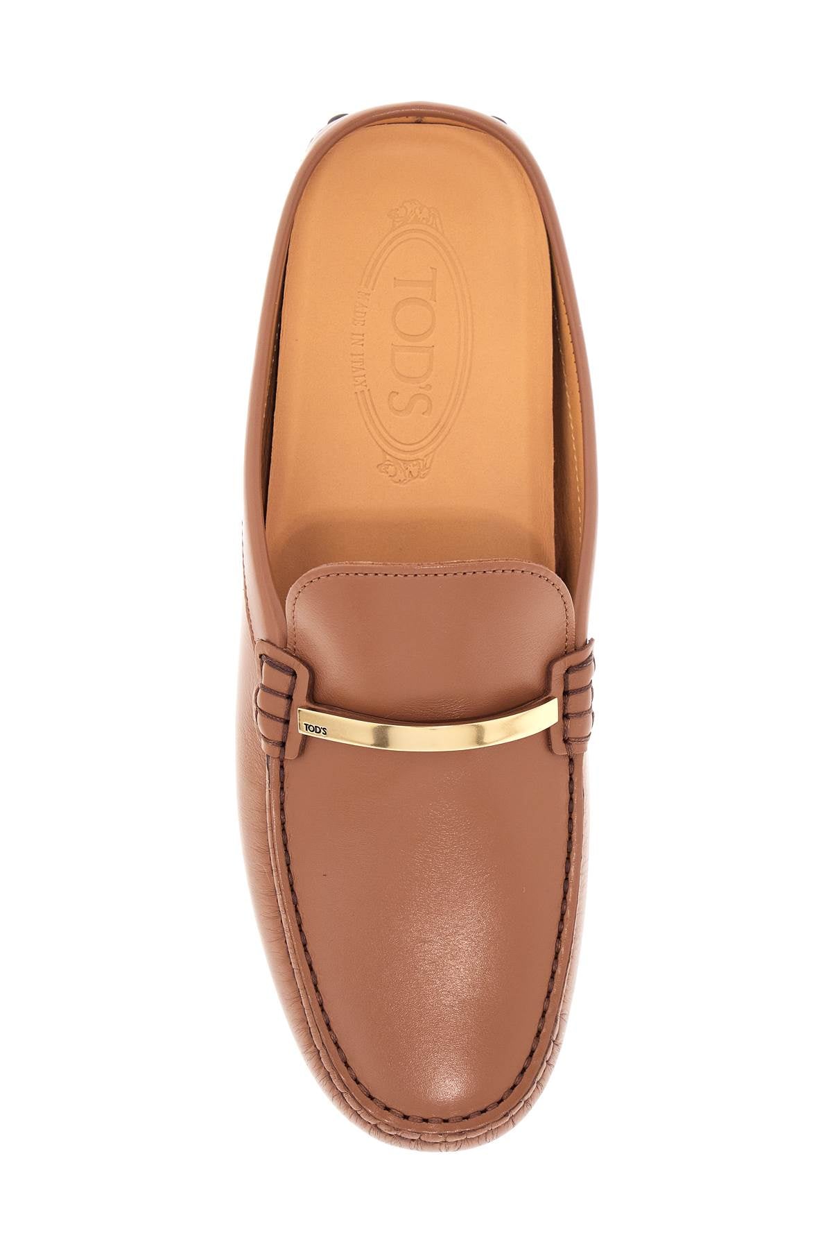 Tod'S dark brown calfskin slip-on with metal detail - VivaceVenus