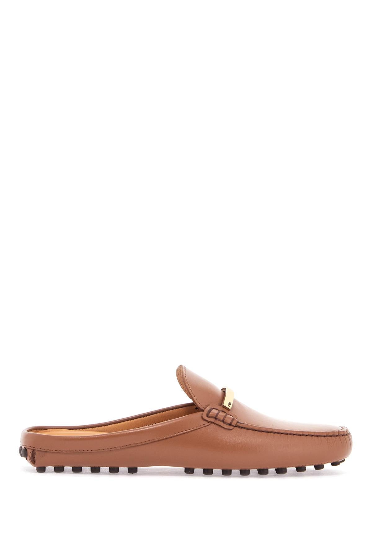 Tod'S dark brown calfskin slip-on with metal detail - VivaceVenus