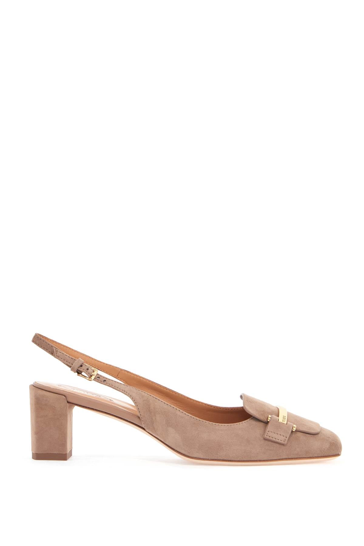 Tod'S cappuccino goat leather pumps with metal bar - VivaceVenus