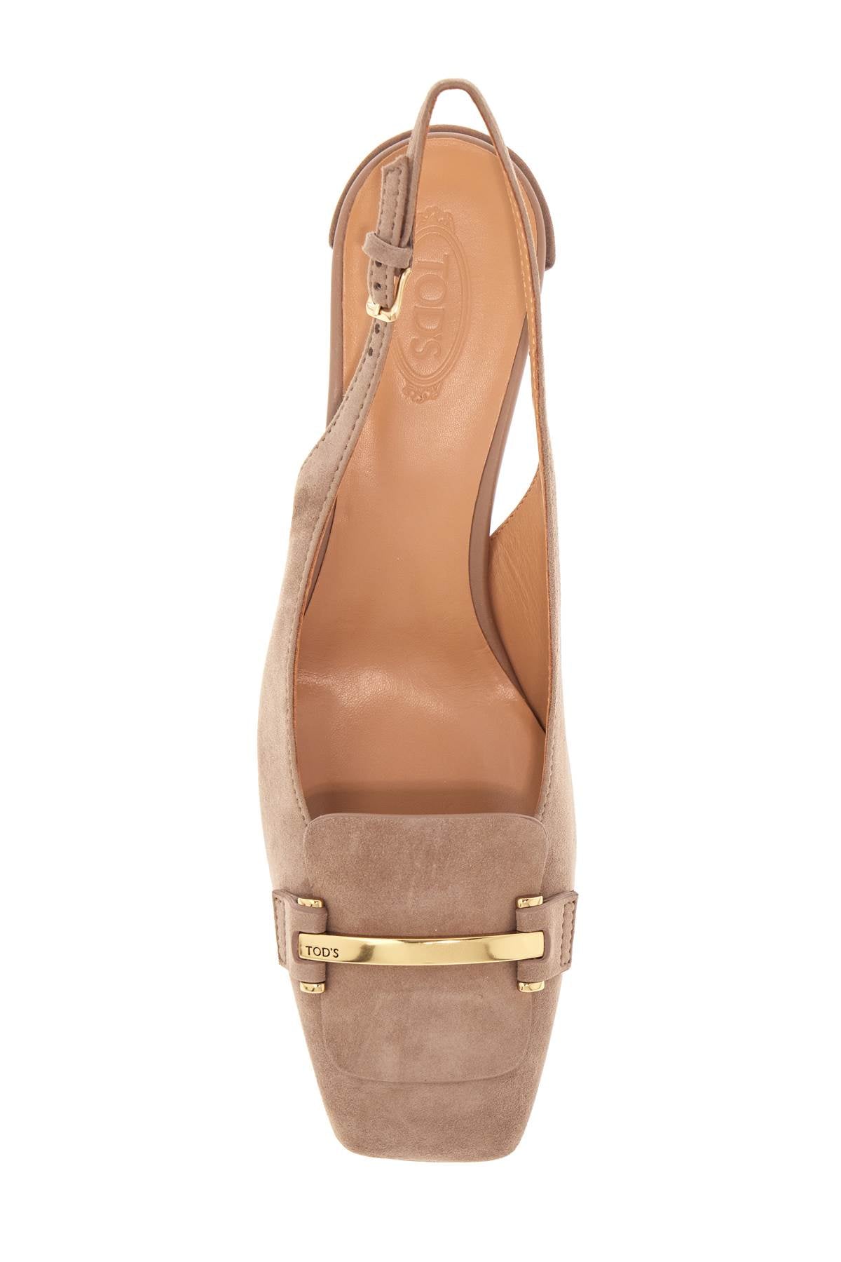 Tod'S cappuccino goat leather pumps with metal bar - VivaceVenus