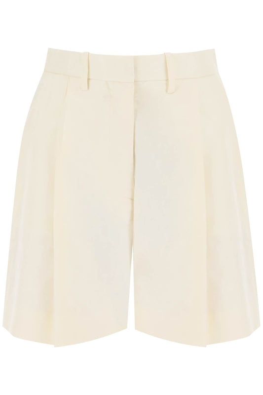 Mvp Wardrobe Flared Pleated Shorts   Bianco