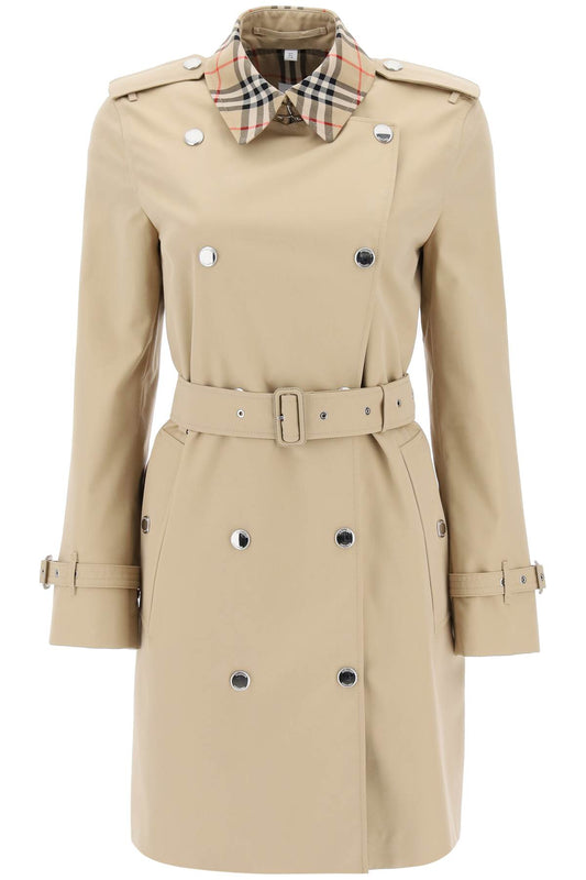 Burberry Montrose Double Breasted Trench Coat   Beige