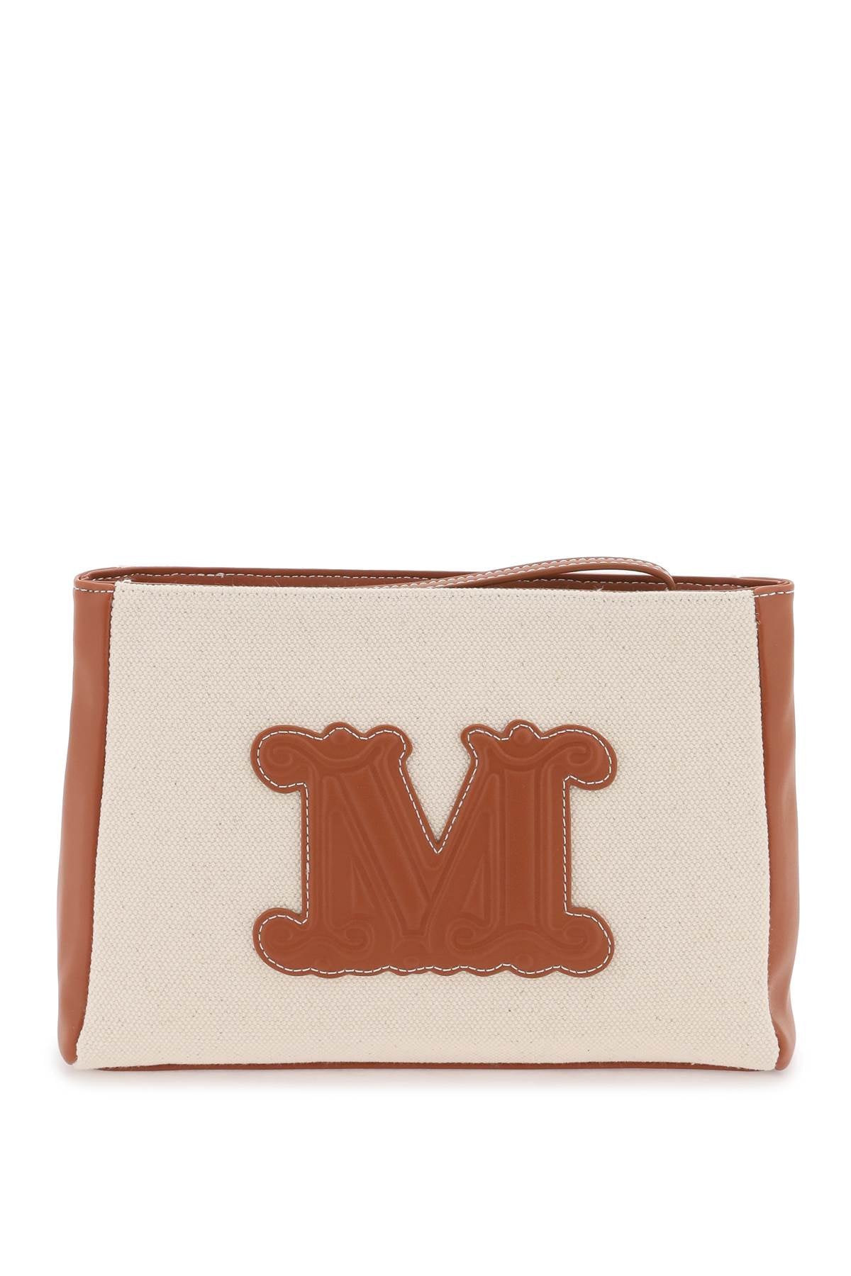 Max Mara Beachwear Replace With Double Quotecascia Pouch With Mon   Beige