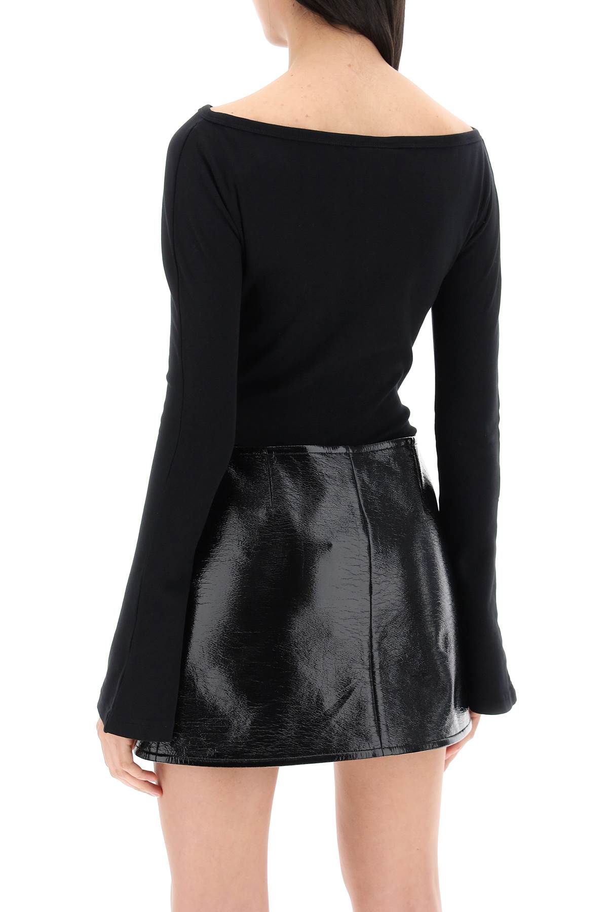 Courreges Replace With Double Quotejersey Body With Cut Out   Black