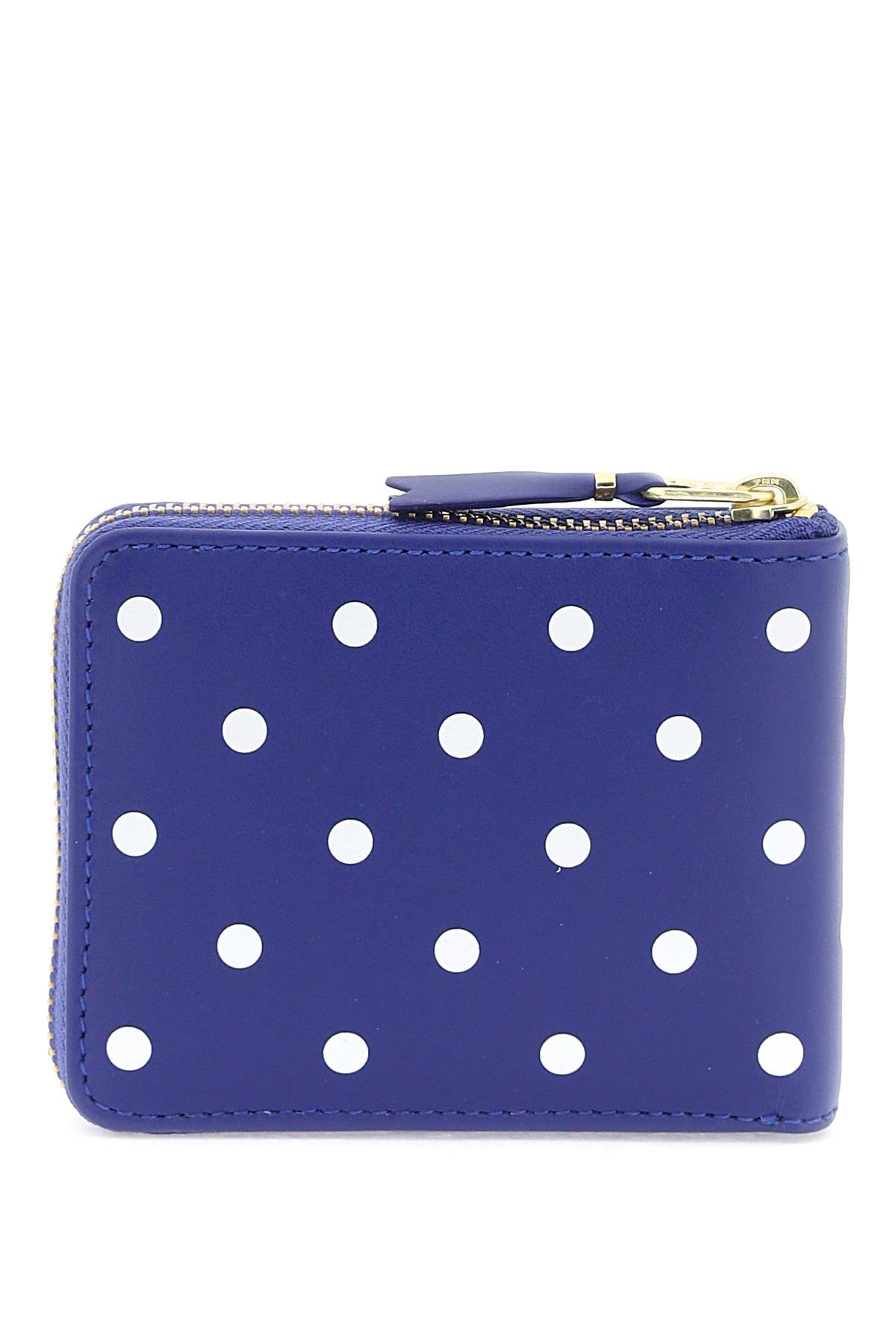 Comme Des Garcons Wallet Polka Dot Zip Around Wallet With   Blue