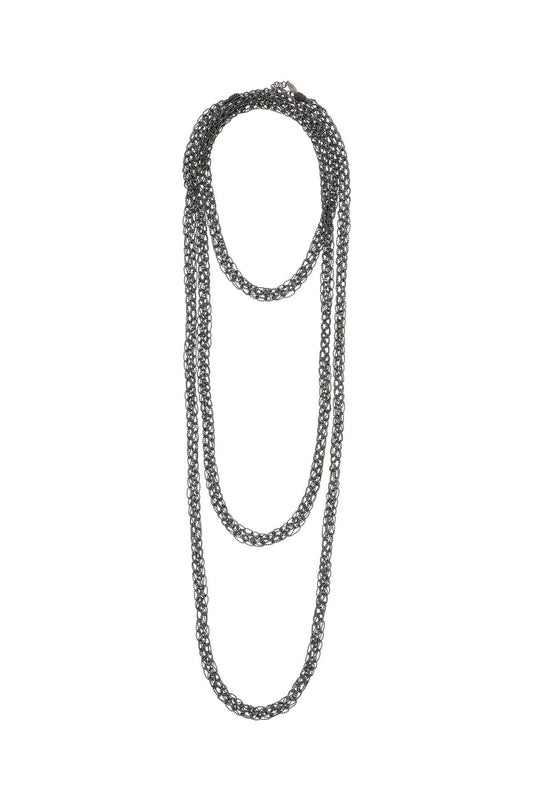 Brunello Cucinelli Precious Loops Necklace   Grey