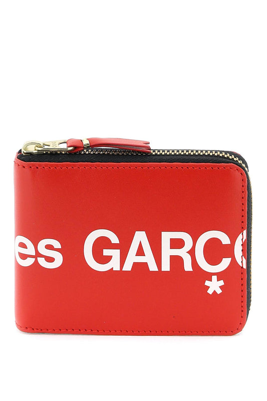 Comme Des Garcons Wallet Zip Around With Maxi Logo   Rosso