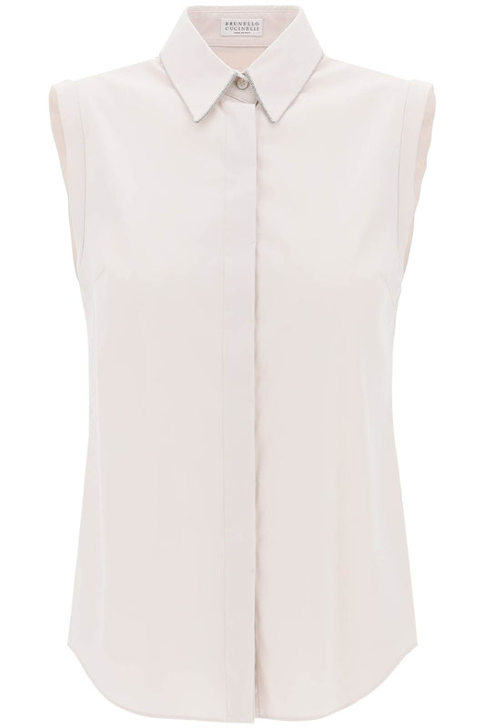 Brunello Cucinelli Sleeveless Shirt With Sh   White