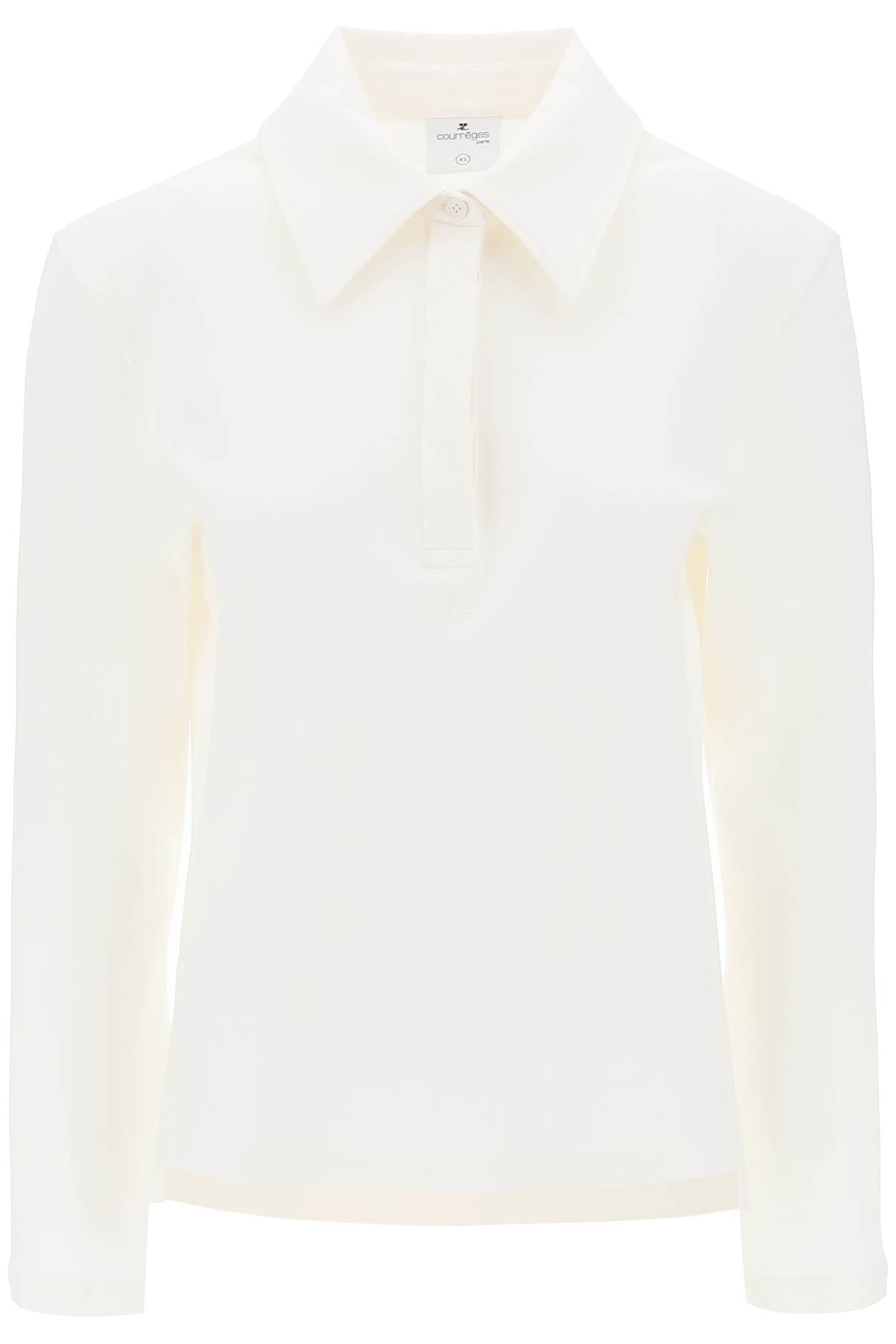 Courreges Cotton Piqué Polo Shirt   White