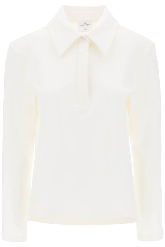 Courreges Cotton Piqué Polo Shirt   White