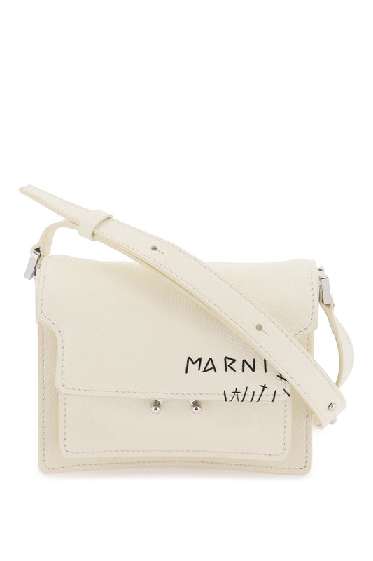 Marni Mini Soft Trunk Shoulder Bag   White
