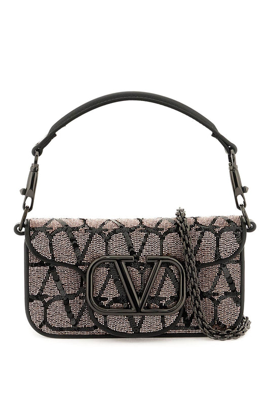 Valentino Garavani 'Locò' Small Shoulder Bag With Toile Iconographe Embroidery   Nero