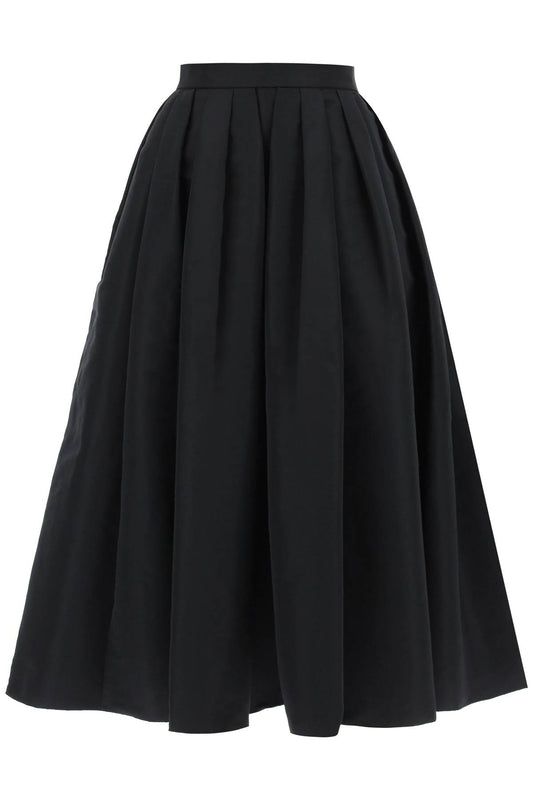 Alexander Mcqueen Circular Skirt In Polyfaille   Black