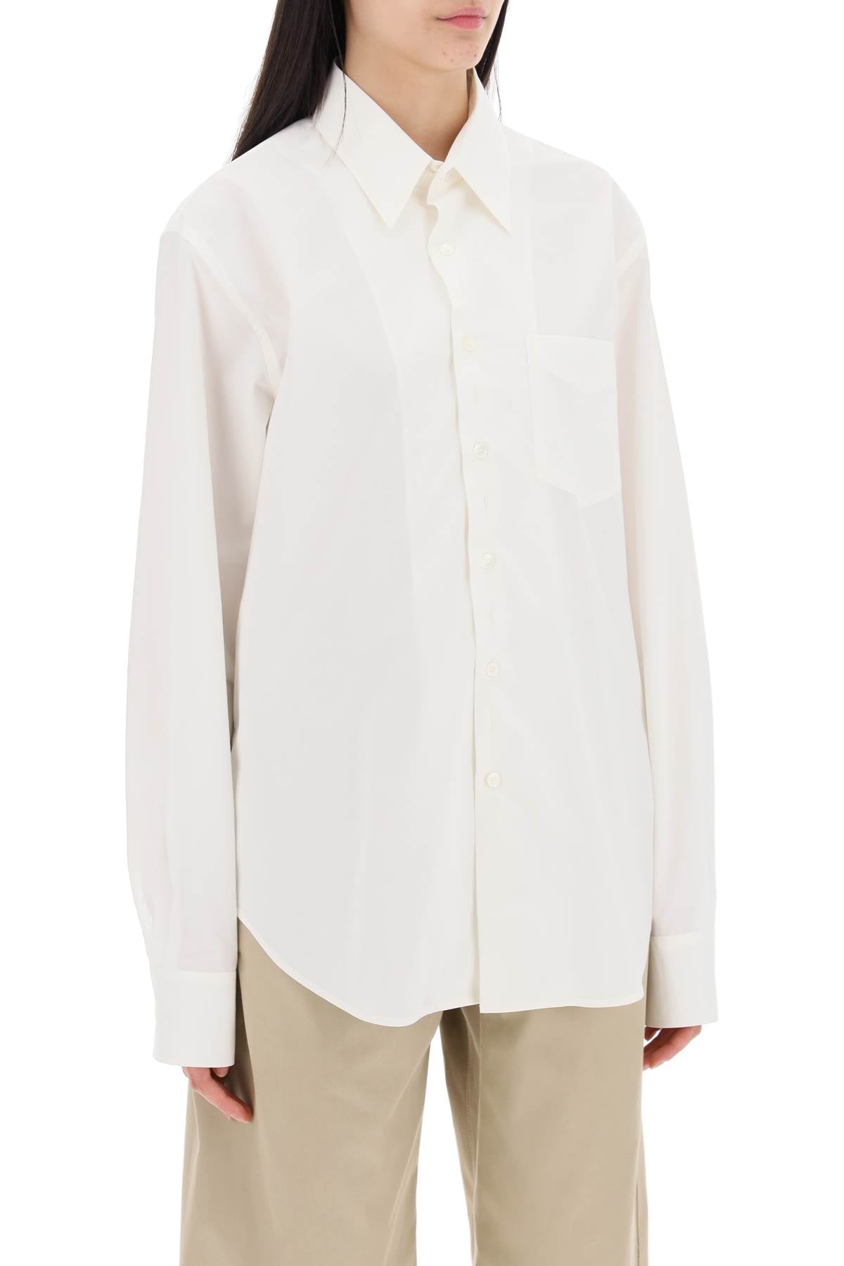Mm6 Maison Margiela Cut Out Shirt With Open   White