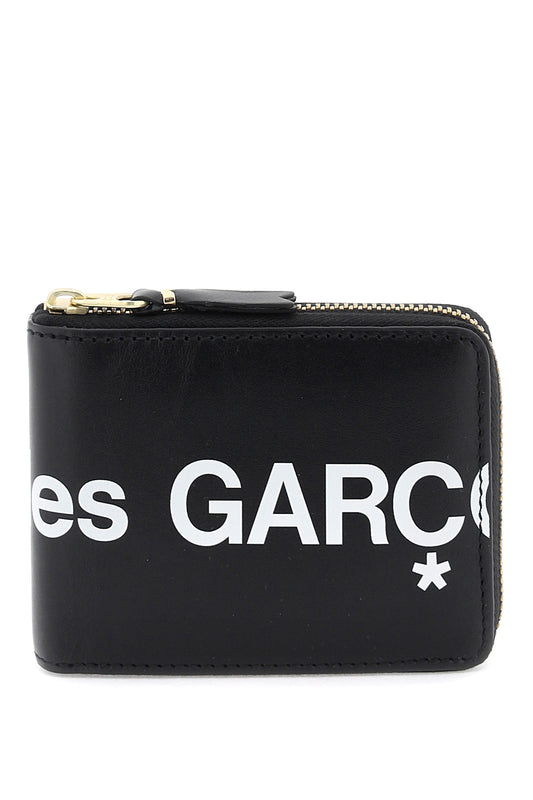 Comme Des Garcons Wallet Zip Around With Maxi Logo   Nero