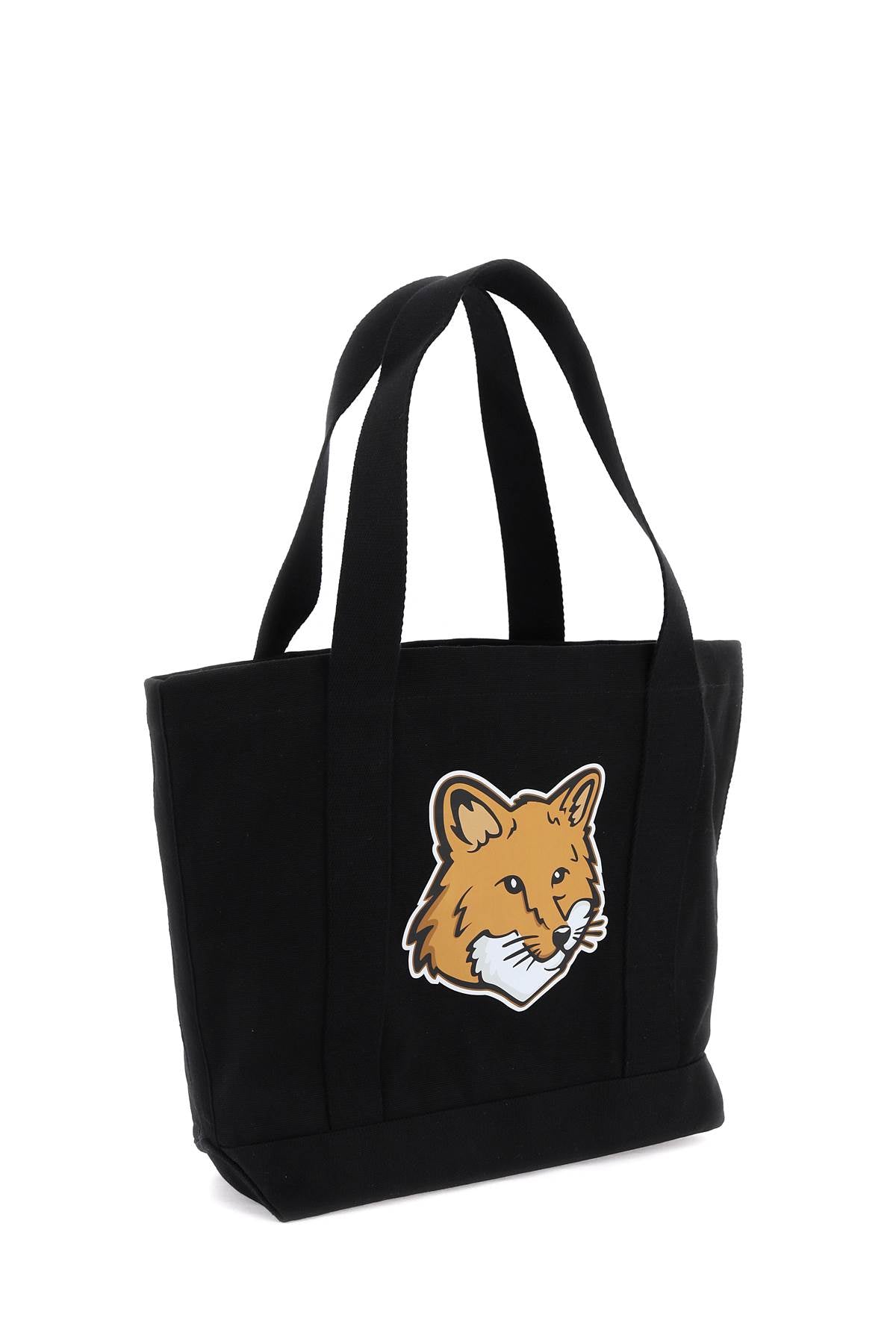 Maison Kitsune Fox Head Tote Bag   Black