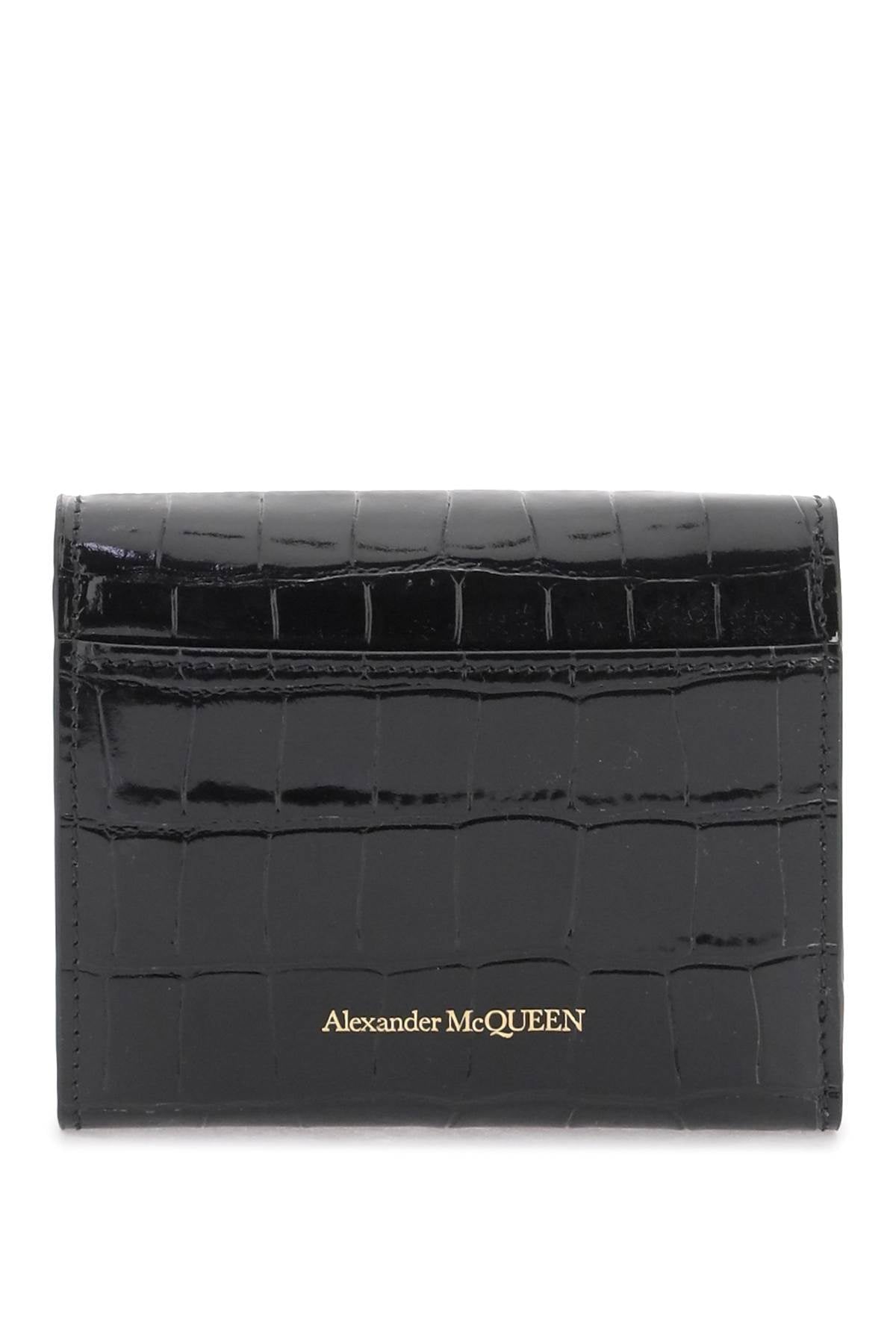 Alexander Mcqueen Compact Skull Wallet   Black