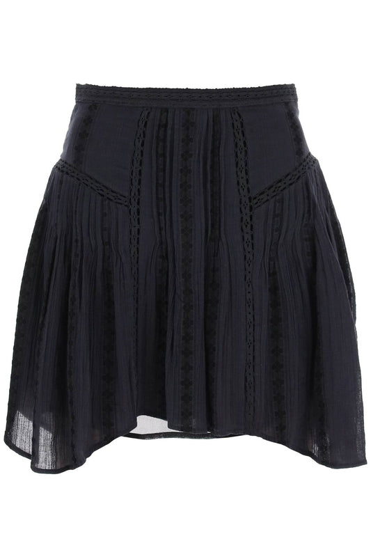 Isabel Marant Etoile Jorena Mini Skirt With Lace Inserts   Black