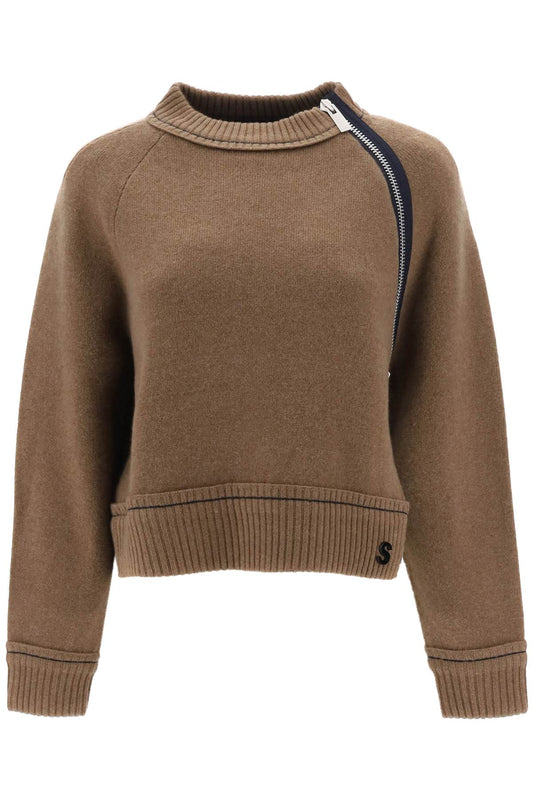 Sacai Cashmere Cotton Sweater   Marrone