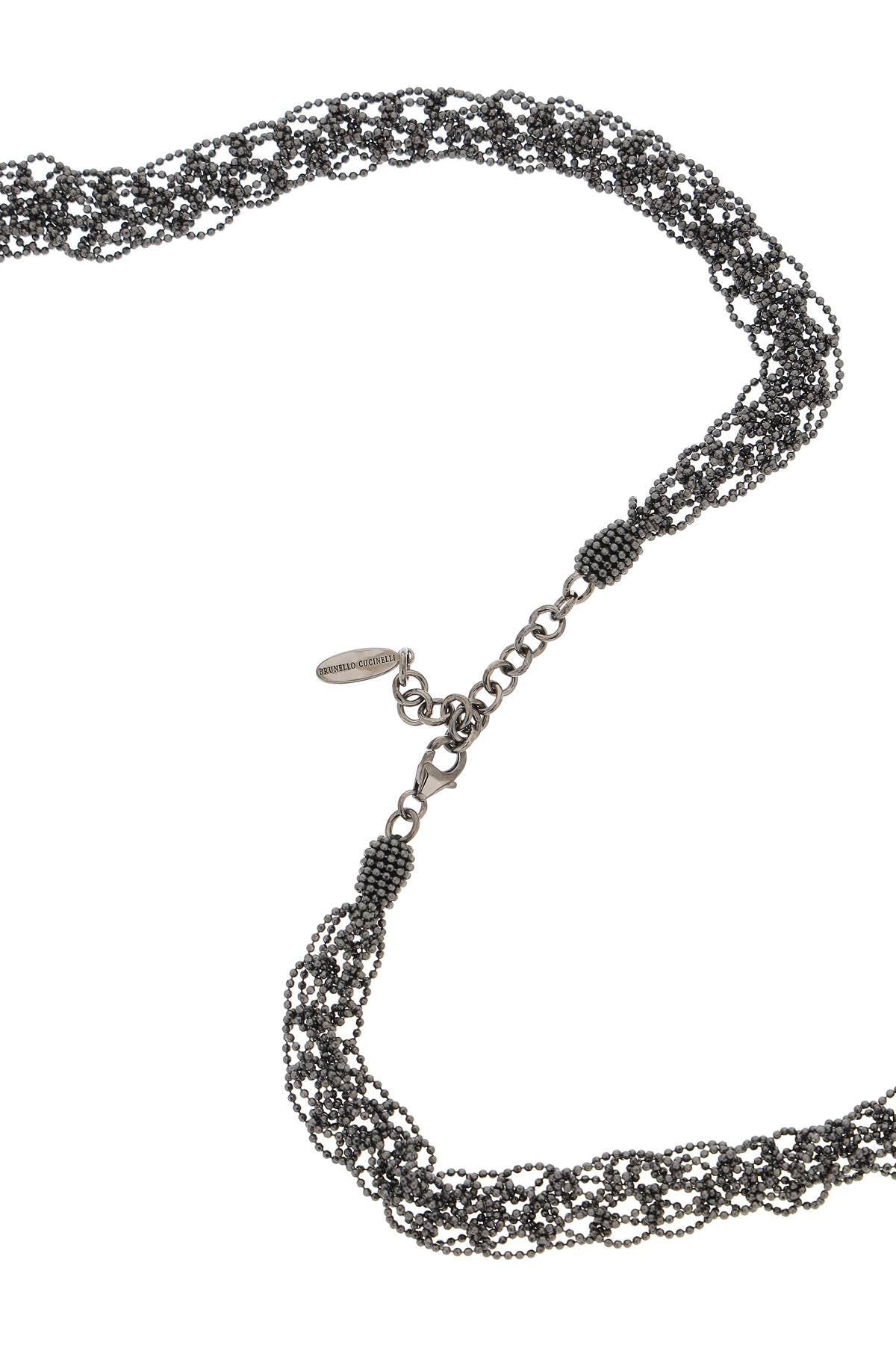 Brunello Cucinelli Precious Loops Necklace   Grey