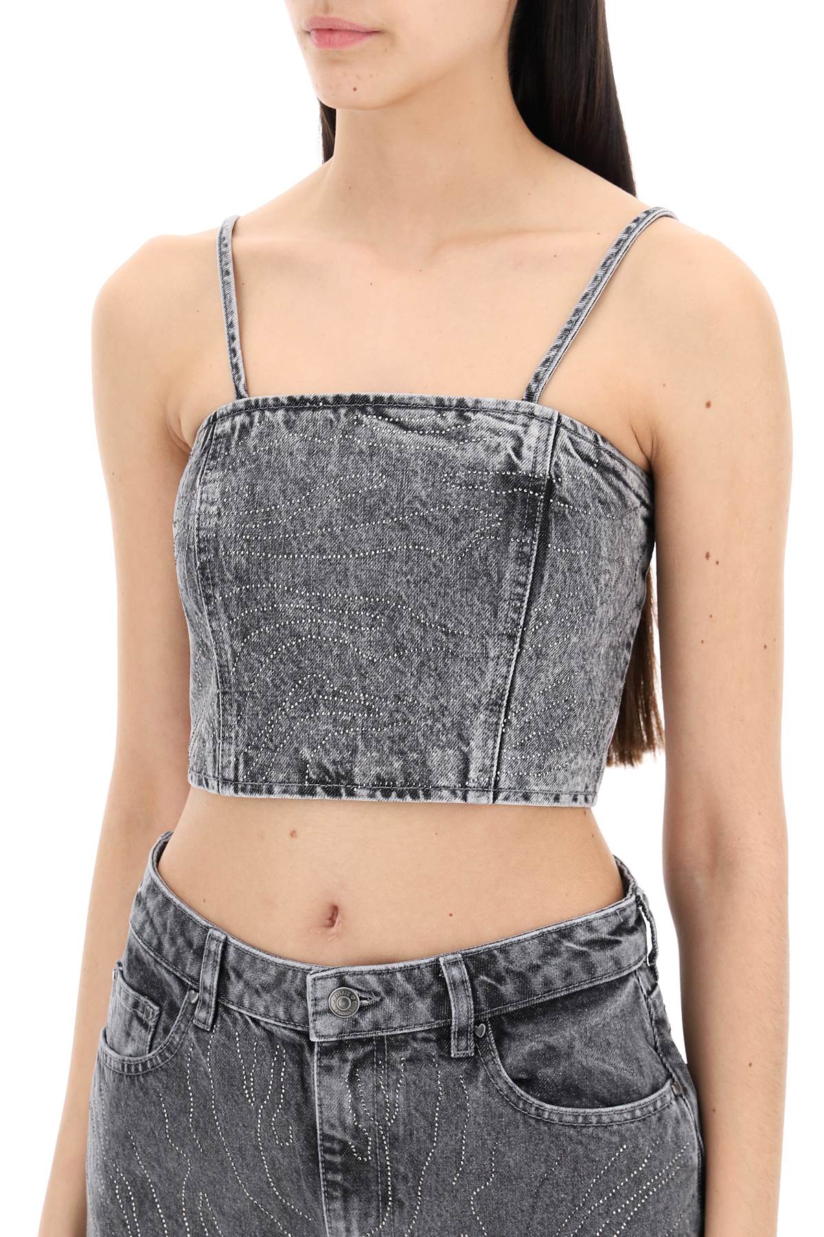 Rotate Sleeveless Top With   Grey