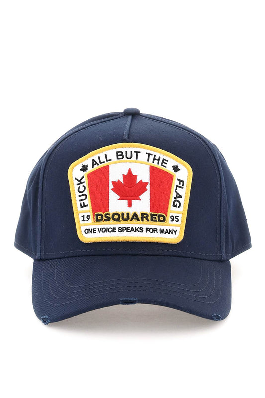 Dsquared2 Canadian Flag Baseball Cap   Blu