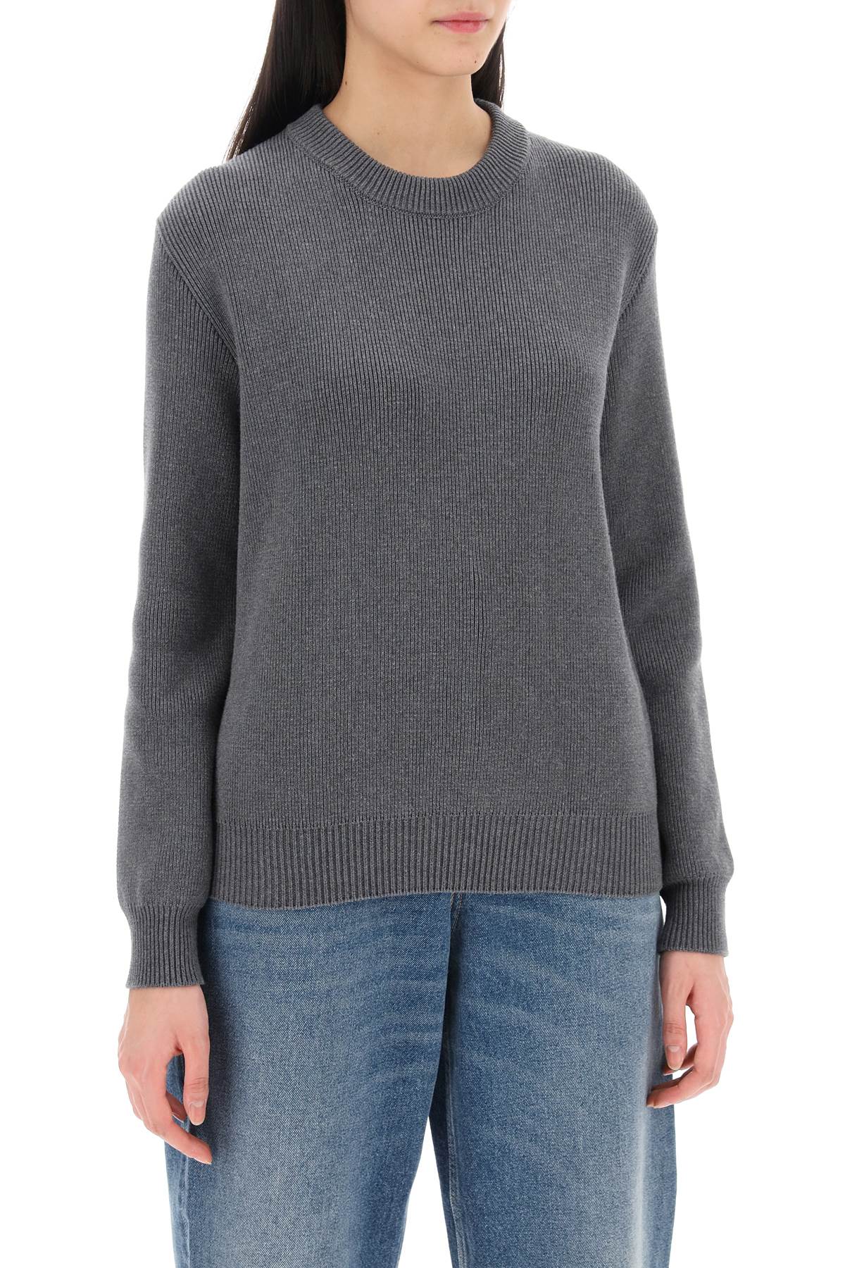 Golden Goose Dany Cotton Sweater With Lettering   Grey