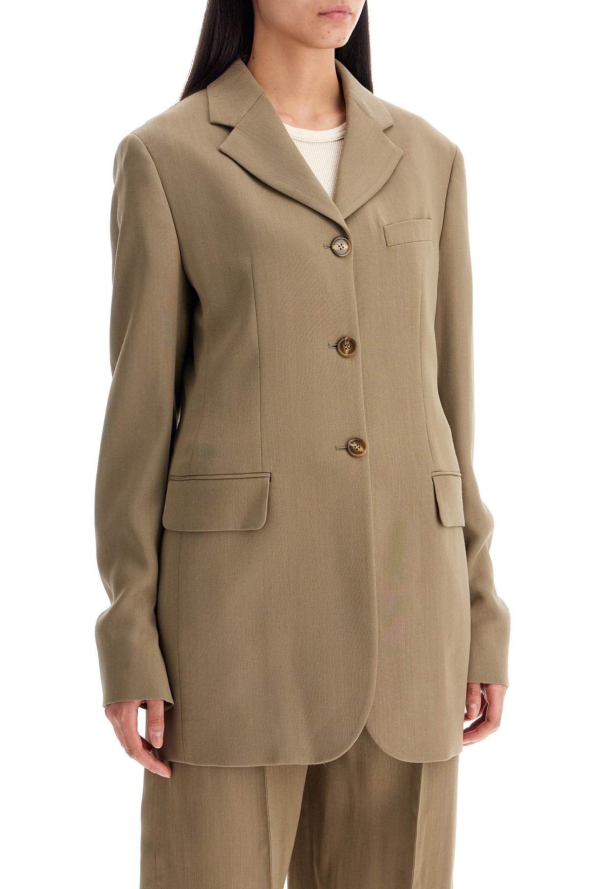 Acne Studios Tailored Wool Blend Jacket For Men   Khaki