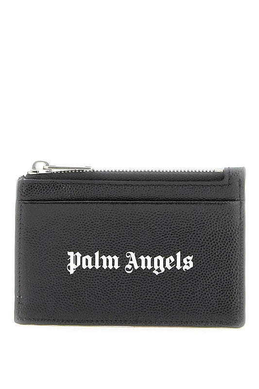 Palm Angels Leather Cardholder With Logo   Nero