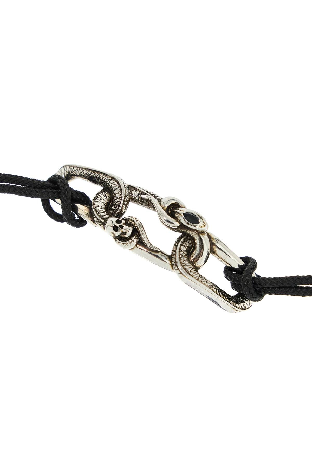 Alexander Mcqueen "snake And Skull Bracelet With Intricate   Black